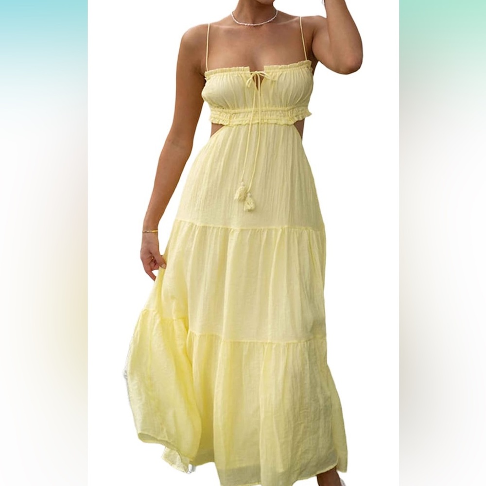 Long Dress Spaghetti Strap Low Cut Dress Sexy Backless High Split Maxi Dress